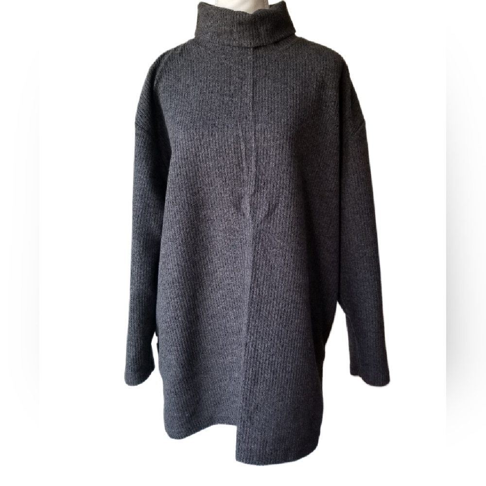 Honors Women's Warm Cozy Ribbed Turtleneck  Charcoal Gray Wonderful Condition XL